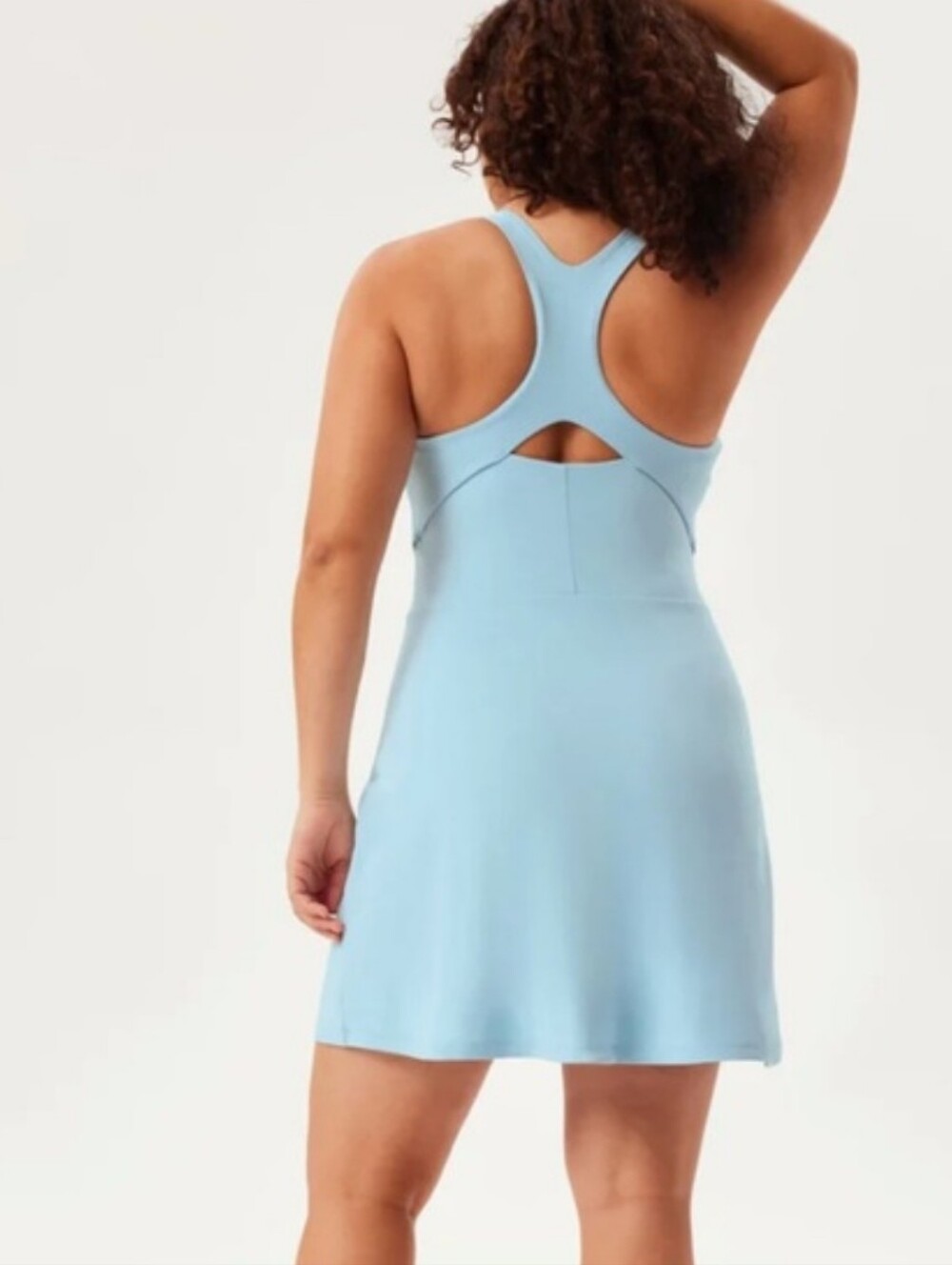 Girlfriend Collective Exercise Dress Lola V-Neck Light Blue